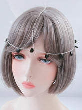 Women Party heart beads boho Bohemian Metal Hair Chain Headband forehead band Black color Beads