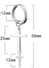 Men Women Titanium plated Gothic Hiphop No allergy long Huggie Earring Piercing