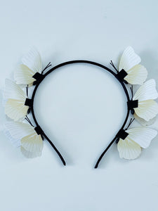 Women Girls Fairy Party Butterfly Hair Band Headband Tiara Hoop Fascinator White Butterfly Headband