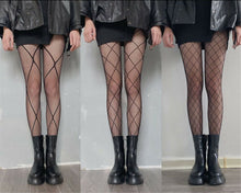 Women Sexy Gothic Party Fish Net Fishnet Cross check Stockings Pantyhose Tights