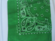 Women Men Retro Hip hop Cotton biker dance Paisley Bandana Hair Headband Wrap Green
