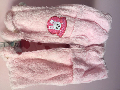 Boys Children Girl Kid Winter Fleece thermal warm Hooded Bear bunny Casual Vest PINK