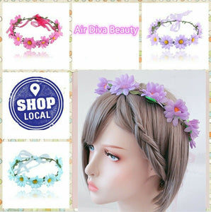 Women Flower Girl Daisy Party Wedding Beach Simple Crown hair headband Garland