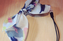 Women Lady Navy Fancy Retro big bow scarf party Hair head band Elastic HEADBAND