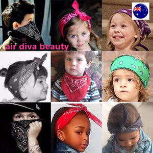 Girl Kids Children Retro Hip hop Cotton Paisley Bandana Hair Headband Wrap scarf