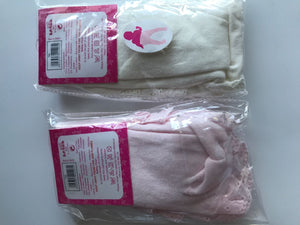 Girl Baby Kid Cream White or Pink Ruffle Bottoms Tights Pantyhose Stockings
