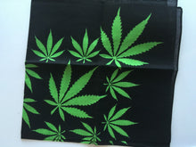 Women Men Retro Hip hop Cotton biker dance Paisley Bandana Hair Headband Wrap Black with leaf
