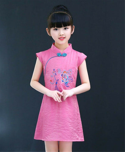 Kids Girl Teenager Chinese New Year Asian Traditional QIPAO Costume Tunic Dress