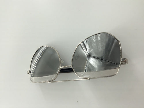 Children Handsome Boy Girl Kid Retro Metallic Square Frame sun eye sunglasses Mercury silver white sun glasses