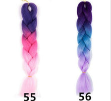 Mermaid Rainbow Kanekalon Braided Braiding Hair Wig Piece extension Jumbo Braids