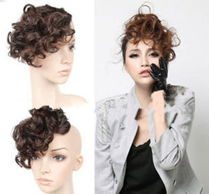 Women Retro Party Natural Clip on Bang Front Fringe only Hair Curl Wigs Piece