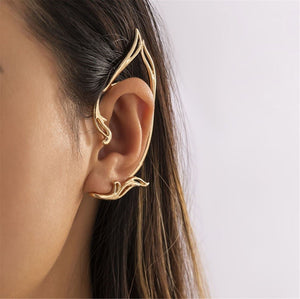 Halloween Metal Fantasy Fairy Elf Pointed Ear Cuff Hook On Tip Earring One Side