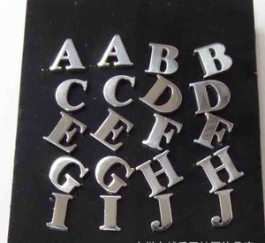 1PIECE Silver Color stainless Alphabet letter Novelty Studs Ear Piercing Earring