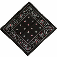 Women Men Retro Hip hop Cotton biker dance Paisley Bandana Hair Headband Wrap NEW BLACKBASE RED FLOWER