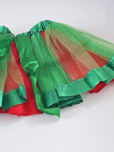 Girls Kid Green Red Christmas Tutu Lace Tulle Petti Ballet Costume skirt 3-12