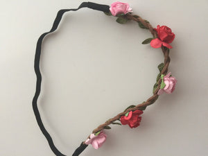 Women Girl Flower Fairy Bohemian Braid Beach Tiara Crown Suede hair headband