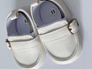 Baby Boy White Brown Black Wedding Formal Party Synthetic leather Soft Shoes