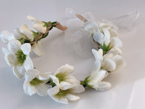 Women Flower Girls Boho Party Leaf orchid Braided hair headband Garland Tiara