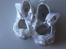 NEW Baby Shower Girls Kids Christening Ballet White Lace Flower Dress Gem Shoes