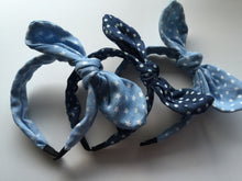 Women Lady Girls Denim Star Dots blue Wire Bunny Bow Party Headband Hair band