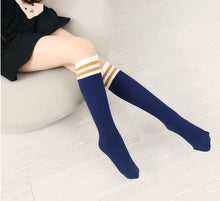 Children Kid Girl Boy under knees Striped School Long leg Socks tights stockings