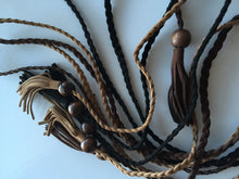 Women Lady Bohemian Boho Braid Long Suede leather Tassel Waist Belt Band Tie