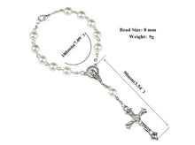 1x Christening Baptism Cross Crucifix Rosary Bracelet Beads Wrist band Favors