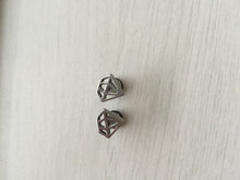 New Lady Diamond Shape Chic 316L Surgical Stainless Steel Titanium Earrings Stud SILVER COLOR