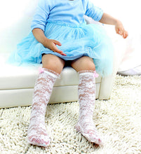 Girl Kid Child Princess White/pink Lace bow thigh High Socks STOCKINGS 2-6year