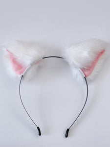 Women Children Fluffy Fur Cat Kitty fox animal Costume Ear Party Hair head band