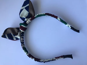 Women Lady Girl Retro cute Wire Bunny Ear bow scarf Hair head band hoop hairband