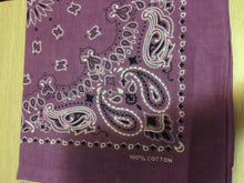 Women Men Retro Hip hop Cotton biker dance Paisley Bandana Hair Headband Wrap DARK PURPLE