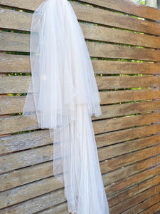 1.7M Women Bride 2-Layer Long Wedding Veil with Blusher and Comb