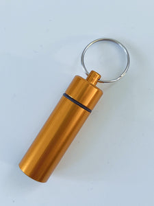 Travel Portable Alluminium Pills Medicine Tube Box Container Key Ring Holder