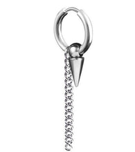 Men Women Titanium plated Gothic Hiphop No allergy long Huggie Earring Piercing 1 PIECE SILVER CONE BAR