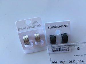 New Man Stainless Steel Frosted matte finish Hoop Earrings Piercings Gift him