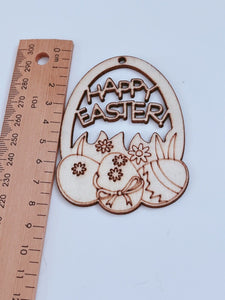5X Easter Eggs Hunt Bunny Wooden Craft Gift Hanging Decor Decorations Tag Favor