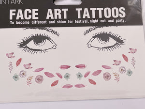 Women Tintark girl Face Mini Flower Body Temporary Tattoo Freckle art Sticker