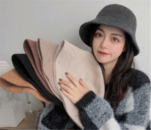 New Chic Women Winter Autumn Warm Bucket Knit Wool Blended Brim Hat Cap Beanie