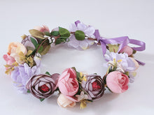 Women Bohemian Rose Bud Flower Leaf Crown hair headband Garland Photogragh Tiara