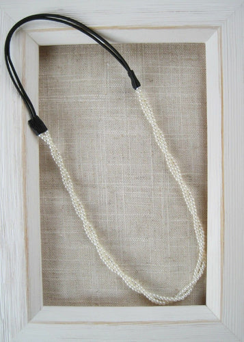 1pc Women Lady Twist Pearl bead Retro boho Sweet Wedding hair head band string Double Twisted