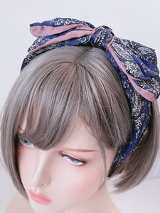 Women Girl Retro 70' 80' boho Bow Paisley Hair Band Headband Wide Wrap Hoop