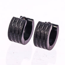 New Man Stainless Steel Frosted matte finish Hoop Earrings Piercings Gift him Black Matte