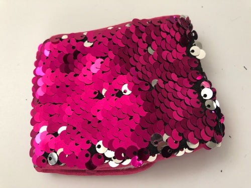 Mermaid Scale Sequins Sequined Dance Party Costume Wrist Bracelet hair band cuff HOT PINK SILVER