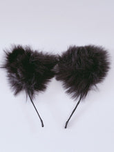 Women Girl Fluffy Fur Cat Kitty fox Bear Costume Ear Party Hair head band Hoop