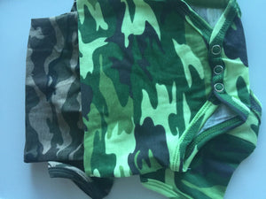 Boy Kid Baby Army Military Party Cotton Camouflage Green Camo Romper Bodysuit