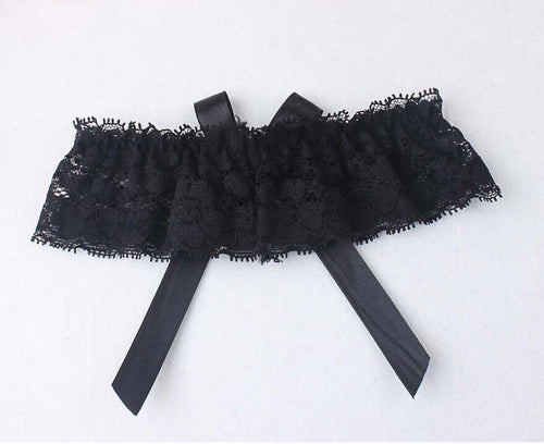 Women Black White Hens night Party Bride Wedding Lace Garter Suspender Belt