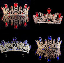 Women Leaf Royal Purple or Red Crystal Rhinestone Prom Party Hair Tiara Crown