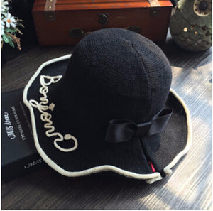 Women Lady Girl Retro Summer Brim Bonjour Travel Bow Ribbon Sun wire Chic Hat