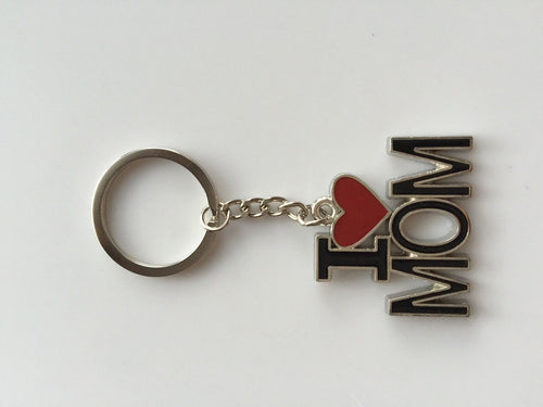 1x I LOVE PAPA or MOM Metal Key Ring Key chain Holder Novelty Mother's day Gift I LOVE MOM